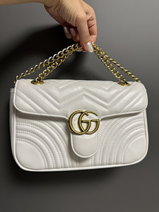 Gucci Marmont White Leather shoulder bag. Nagu uus! (4 foto / 8)