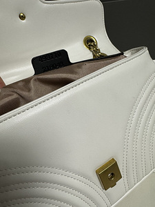 Gucci Marmont White Leather shoulder bag. Nagu uus! (8 foto / 8)