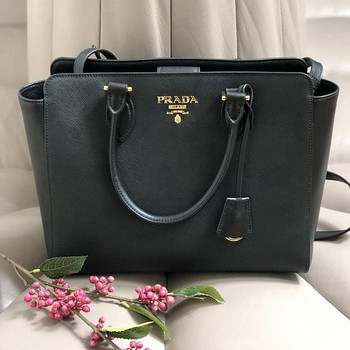 PRADA Borsa a Mano Saffiano Soft Calf Nero Оригинал