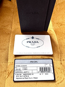 PRADA Borsa a Mano Saffiano Soft Calf Nero Оригинал (2 фото из 9)