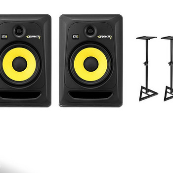 KRK Rokit8, stuudio monitorkõlarid, 2 tk + Millenium alused!