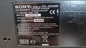 Televiisor SONY BRAVIA 32" puldiga!!! (3 foto / 4)