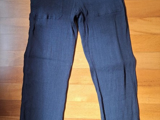 Брюки из льна и вискозы Emporio Armani