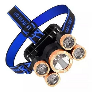 Налобный фонарь 5xLED XP-E, перезаряжаемый через USB (6 фото из 9)