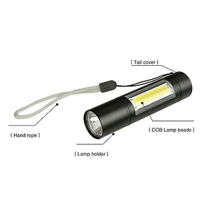 Портативный XPE + COB LED мини-фонарик НОВЫЙ (4 фото из 7)