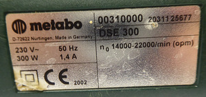Шлифмашина Metabo DSE 300 (8 фото из 8)