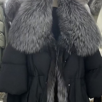 Пуховик натуральный лисий мех