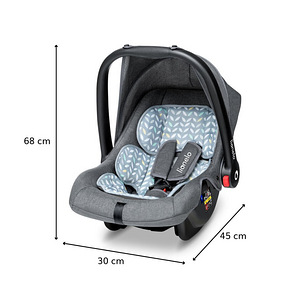 Turvahäll Lionelo Noa Plus, 0-13 kg, Grey Scandi (10 foto / 10)