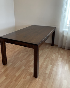 Puidust söögilaud 180 x 95 cm + pikendus 60 cm (1 foto / 4)