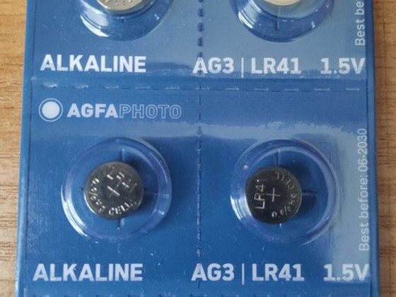 Patareid AG3, AG5, AG13, CR2450, A23, CR2032, LR, GP, DL, SR