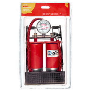 Double cylinder footpump with gauge - Amtech (1 foto / 3)