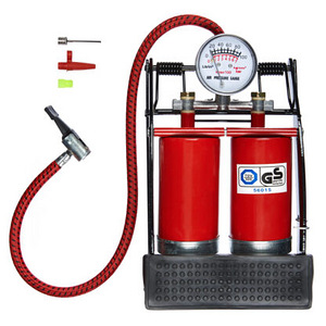 Double cylinder footpump with gauge - Amtech (2 foto / 3)