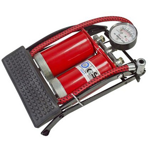 Double cylinder footpump with gauge - Amtech (3 foto / 3)