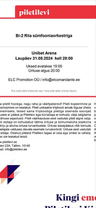 Bi-2 kontserdi pilet. Bi-2 kontserdi pilet (1 foto / 1)