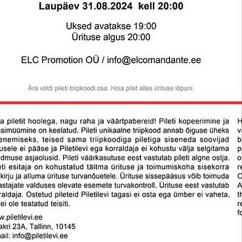 Bi-2 kontserdi pilet. Bi-2 kontserdi pilet