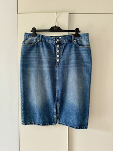 MINT VELVET Indigo Denim Pencil Skirt, джинсовая юбка UK18, XL (2 фото из 10)