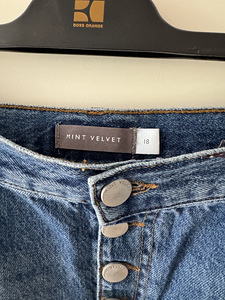 MINT VELVET Indigo Denim Pencil Skirt, джинсовая юбка UK18, XL (5 фото из 10)