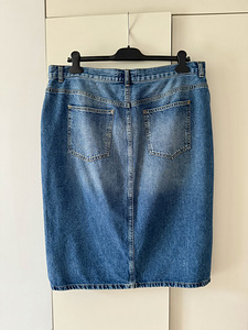 MINT VELVET Indigo Denim Pencil Skirt, джинсовая юбка UK18, XL (7 фото из 10)
