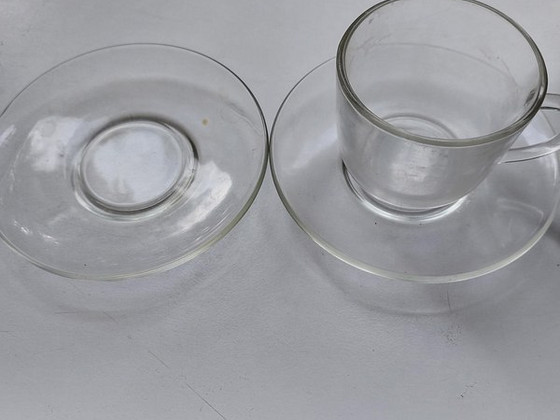 Дуэт из стекла и одна отдельная тарелка. Made in France, 1980-е