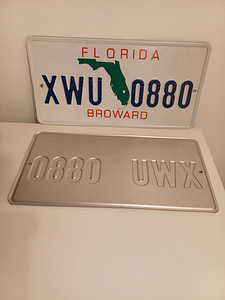 USA Florida Broward numbrimärk XWU 0880 (hinnas 2tk) (2 foto / 4)