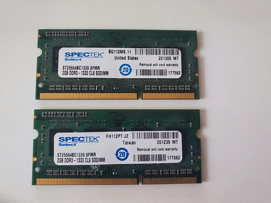 Erinevad SODIMM vahemälud 2gb