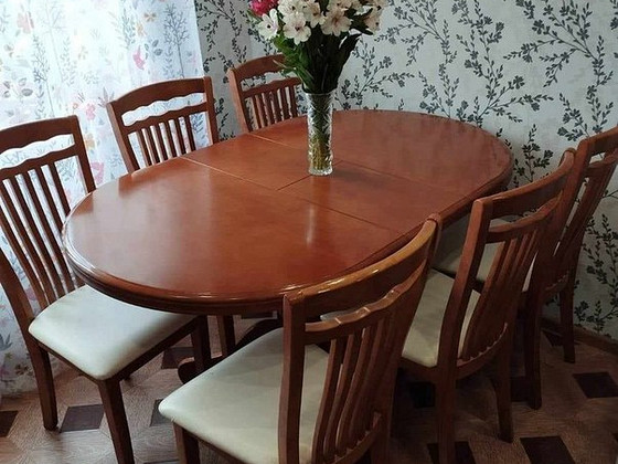 Pikendatav söögilaud + 6 tooli