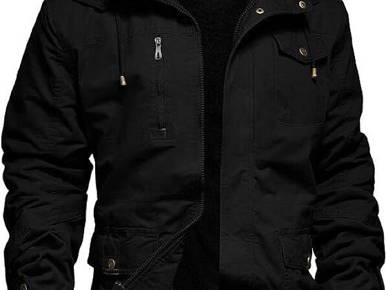 Мужская теплая куртка с флисовой подкладкой, 3XL, черная, но