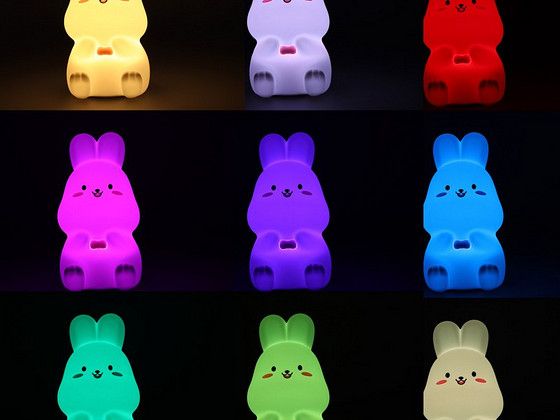 Силиконовая ночная лампа LED RGB Белый кролик (4113)