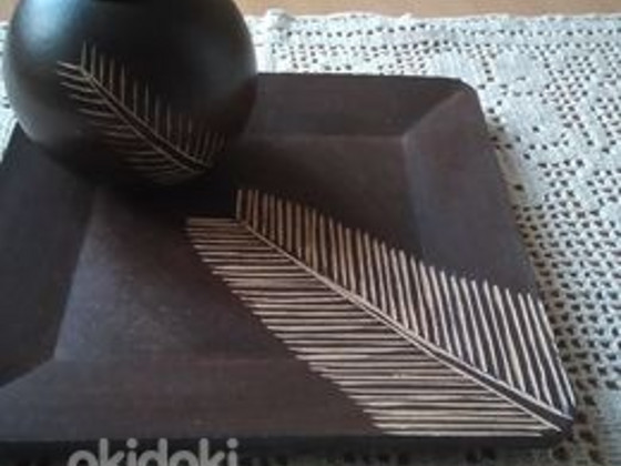 Подсвечник на квадратной основе. Винтаж. Ручная работа.
