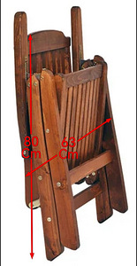 Складной стул из дерева 65x102см (сосна) (3 фото из 3)