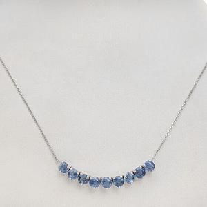 Kett ripatsiga valgest kullast safiir2,6ct (2 foto / 9)