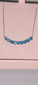 Kett ripatsiga valgest kullast safiir2,6ct (4 foto / 9)