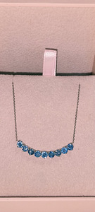 Kett ripatsiga valgest kullast safiir2,6ct (5 foto / 9)