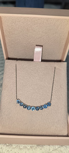 Kett ripatsiga valgest kullast safiir2,6ct (8 foto / 9)