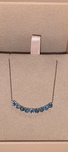 Kett ripatsiga valgest kullast safiir2,6ct (9 foto / 9)