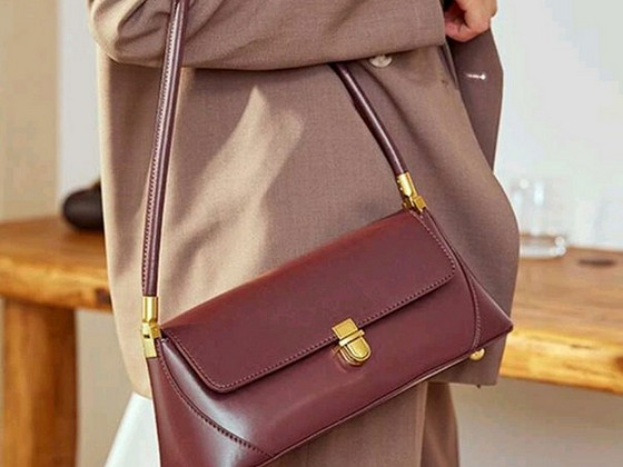 Uus! Stiilne käekott, burgundy brown