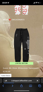 BILLIE EILISH LEAVE ME ALONE RHINESTONE PANTS/LIMITED EDIT. (4 foto / 4)