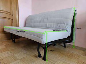 IKEA diivanvoodi LYCKSELE (roosa) (3 фото из 10)