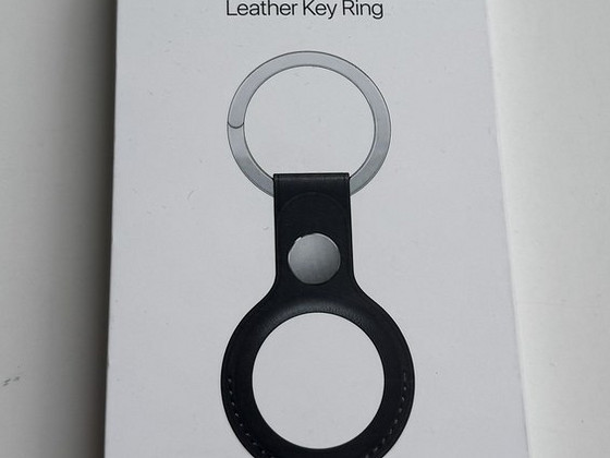 Apple AirTag Leather Key Ring , Midnight
