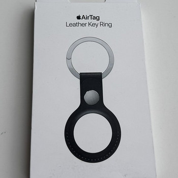 Apple AirTag Leather Key Ring , Midnight