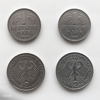 Немецкие монеты 1950, 1957, 1973, 1974