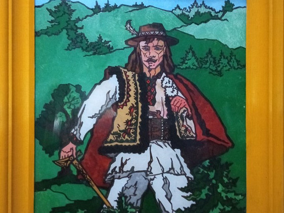 Портрет гуцула в Карпатах.