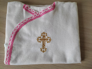Рубашка для Крещения из фланели. 100% хлопок. (3 фото из 3)