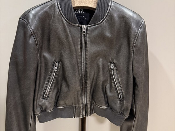 ZARA M tumepruun bomber-jakk