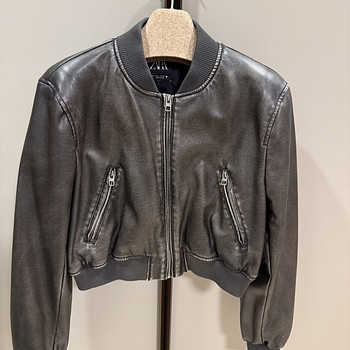 ZARA M tumepruun bomber-jakk