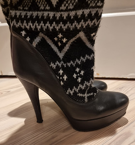 Stiilsed "MissSixty" Kootud kõrge säärega nahksaapad! S:37 (4 foto / 10)