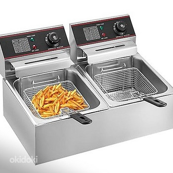 Uus! Kahekordne professionaalne fritüür (12L, 5000W)