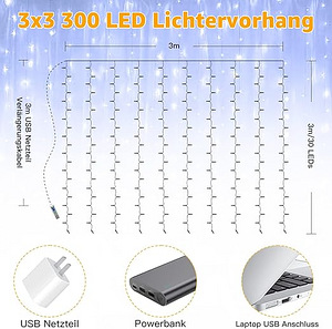 UUS! LED kardin 2x2m./3x3m. / Новая гирлянда-штора 2х2м./3x3 (7 фото из 8)