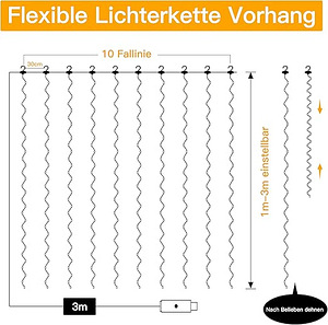 UUS! LED kardin 2x2m./3x3m. / Новая гирлянда-штора 2х2м./3x3 (8 фото из 8)