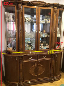 Itaalia mööbel puhvet kapp vitriin servant puit peegel (3 foto / 10)